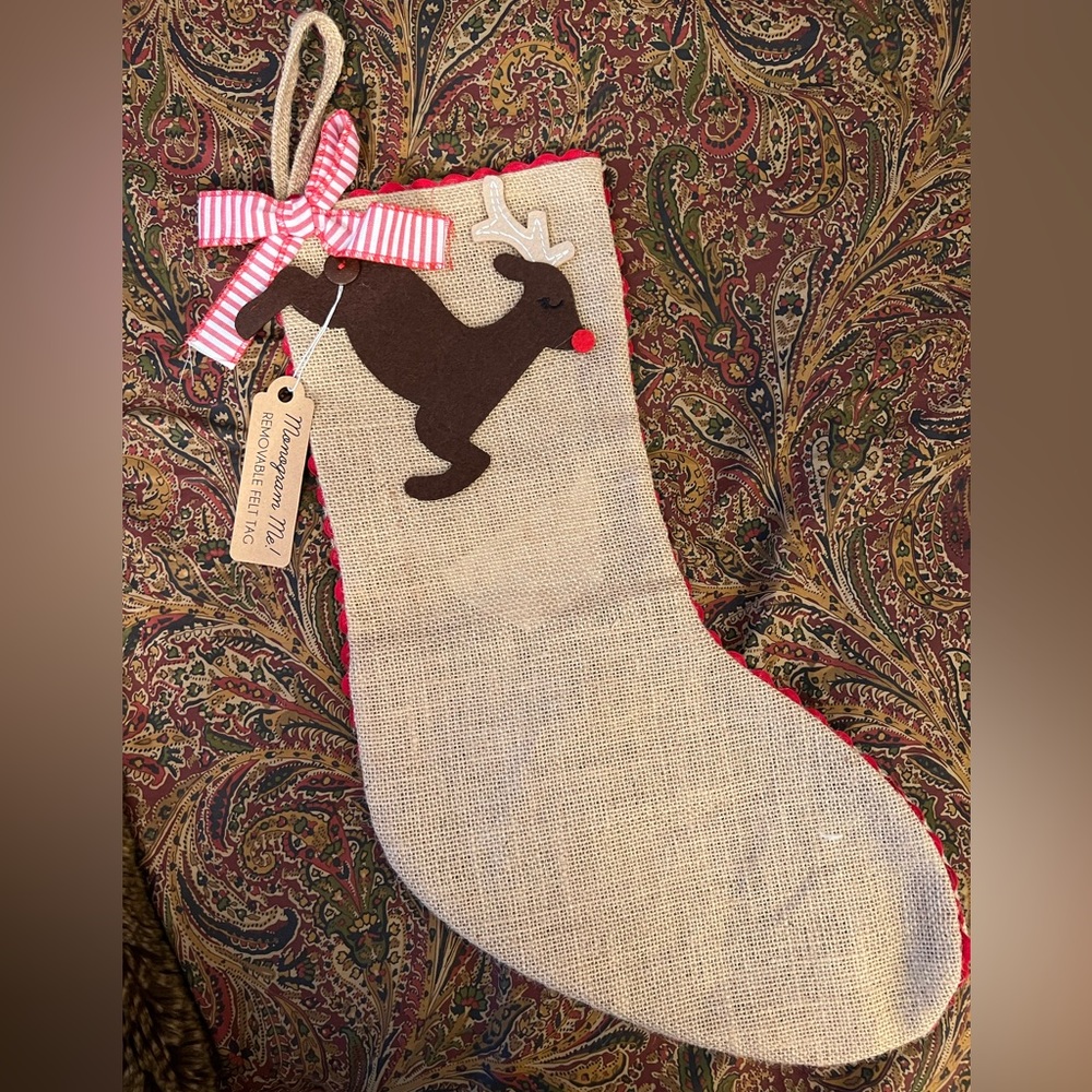 Mudpie Burlap Stocking
